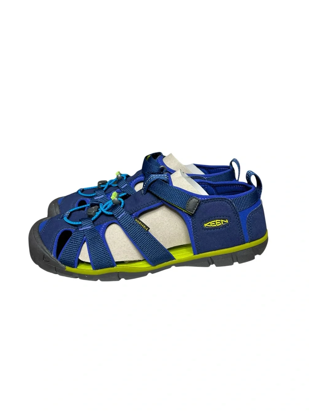 🌻Like New KEEN Seacamp II CNX Water Sandals Blue/Green Big Kid Size 7
